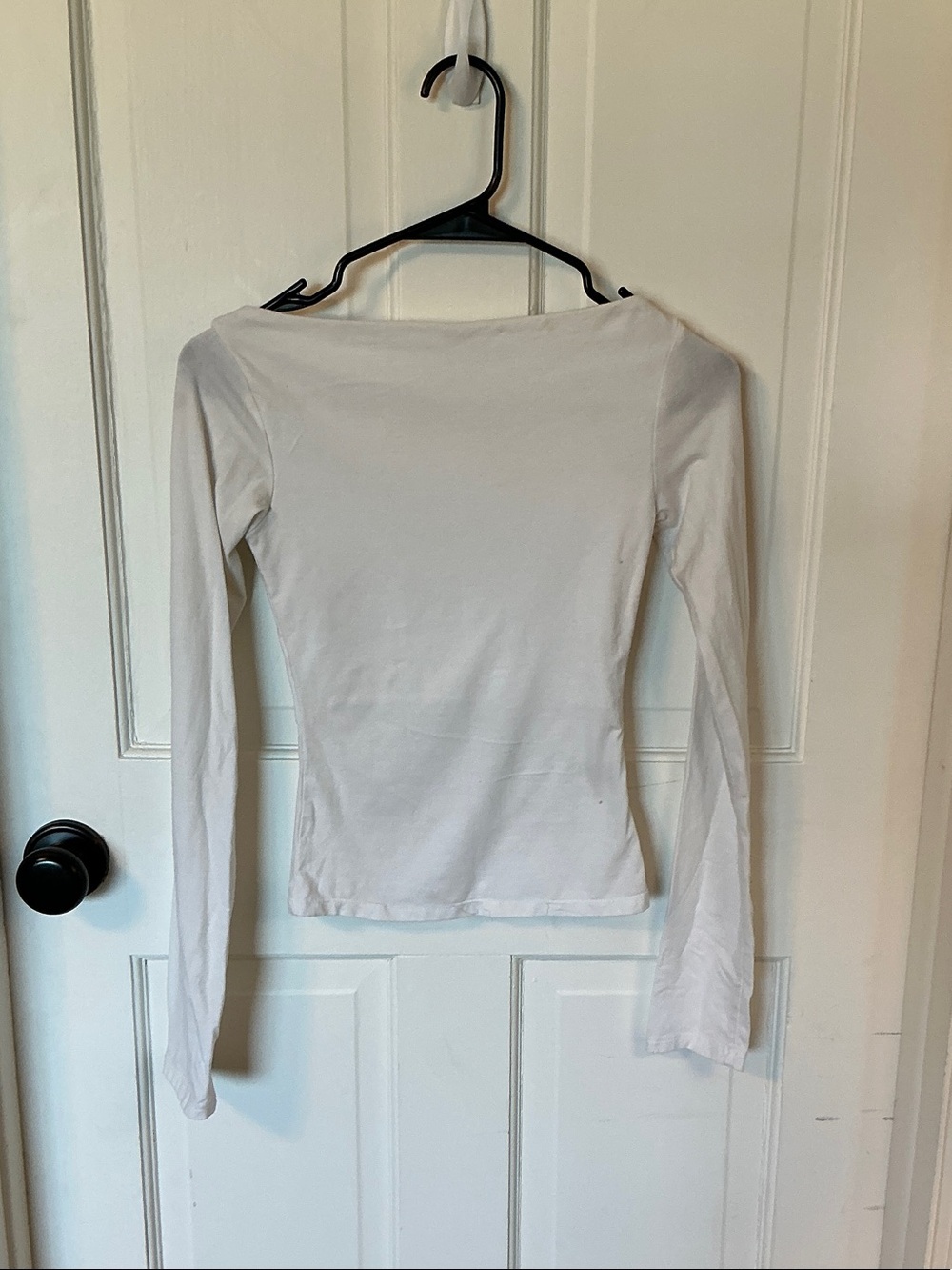 White boatneck long sleeve